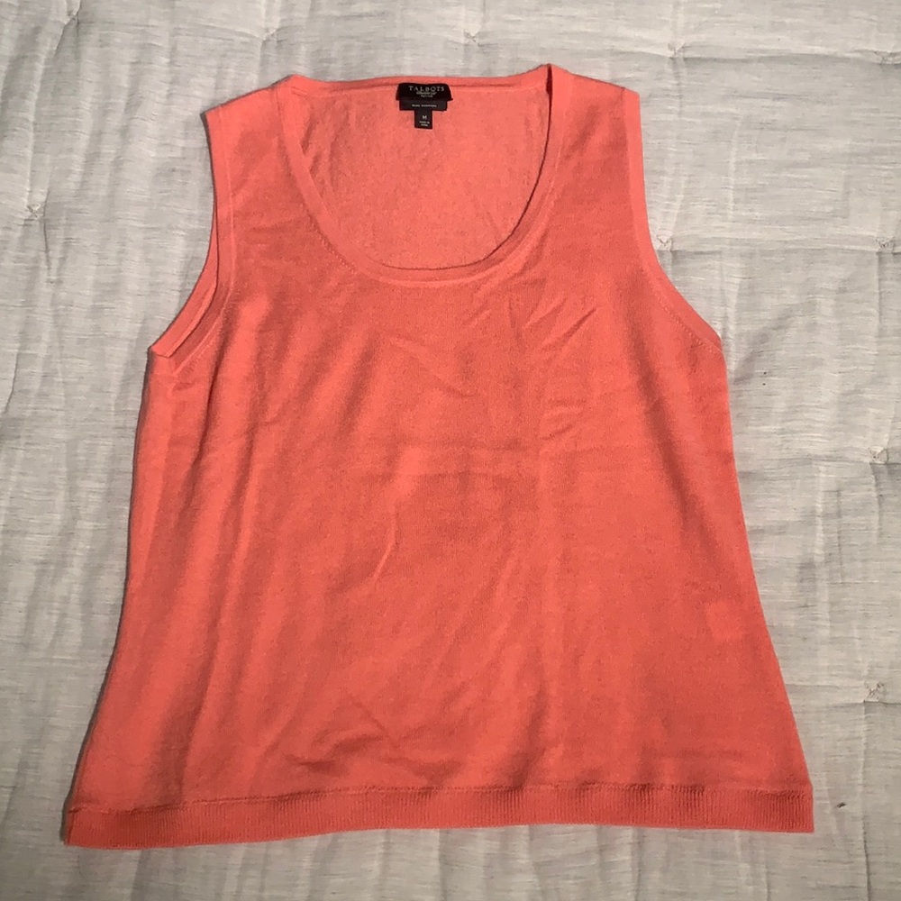 Talbots Coral Cashmere Top